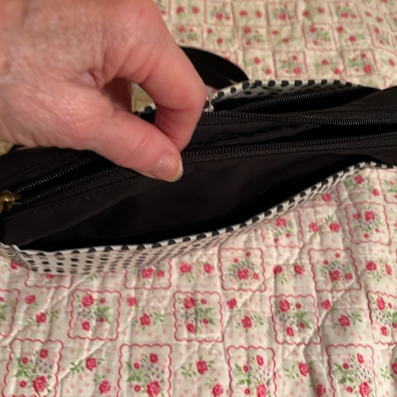 Fossil White with black polka dots crossbody handbag - Picture 6 of 6